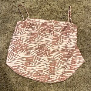 We The Free Blush Zebra-Print Spaghetti Strap Cami